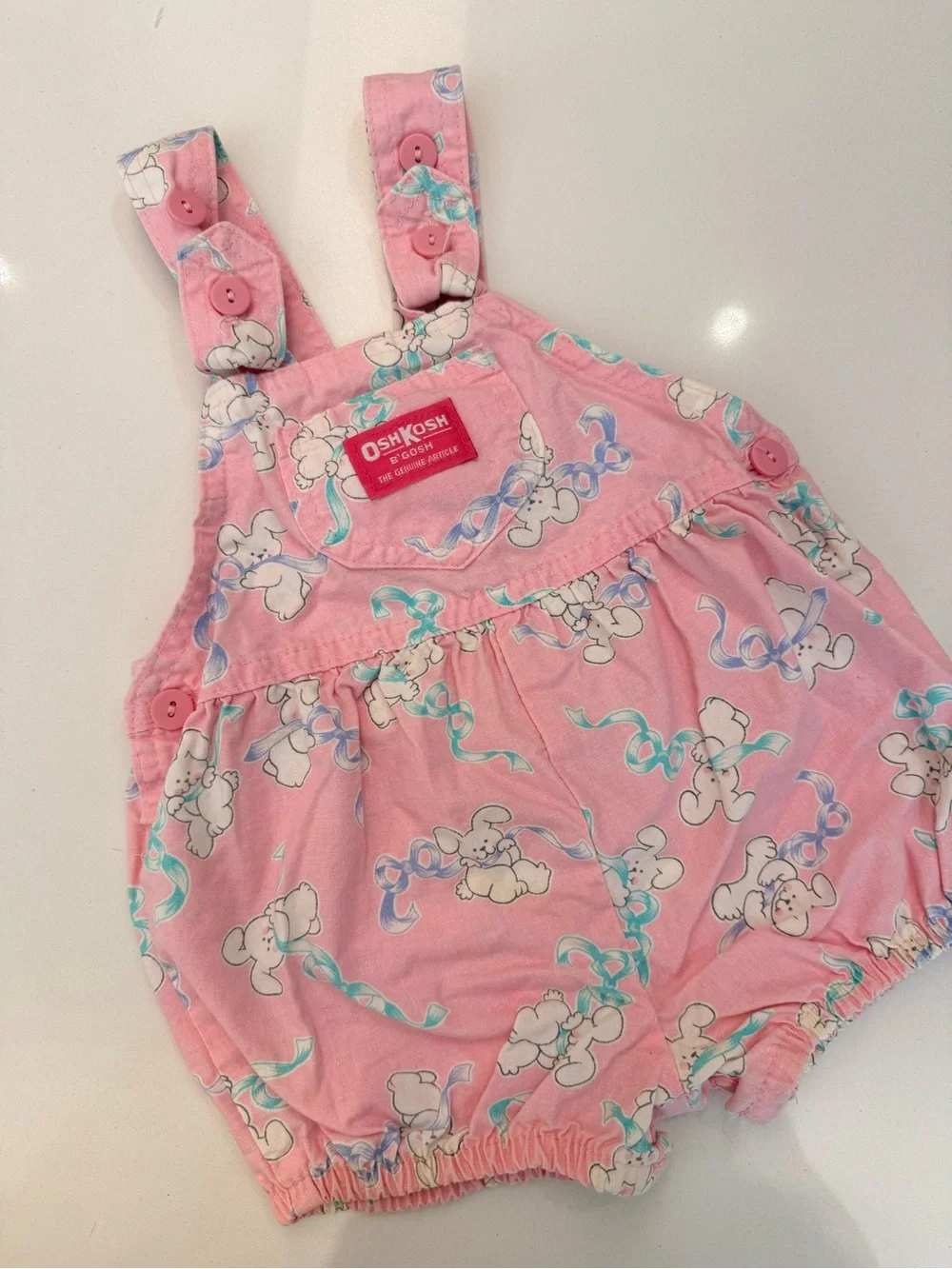 90s Vintage OshKosh B’Gosh Bunny Rabbit Bubble Romper 18M Made in USA